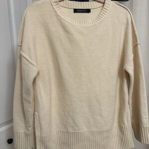 Merokeety Cream Crew Neck Sweater